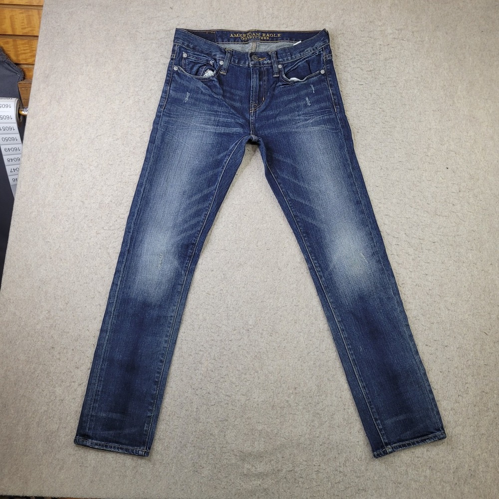 Vintage American Eagle Skinny Jeans Mens 29x30 Blue Dark Wash Y2K